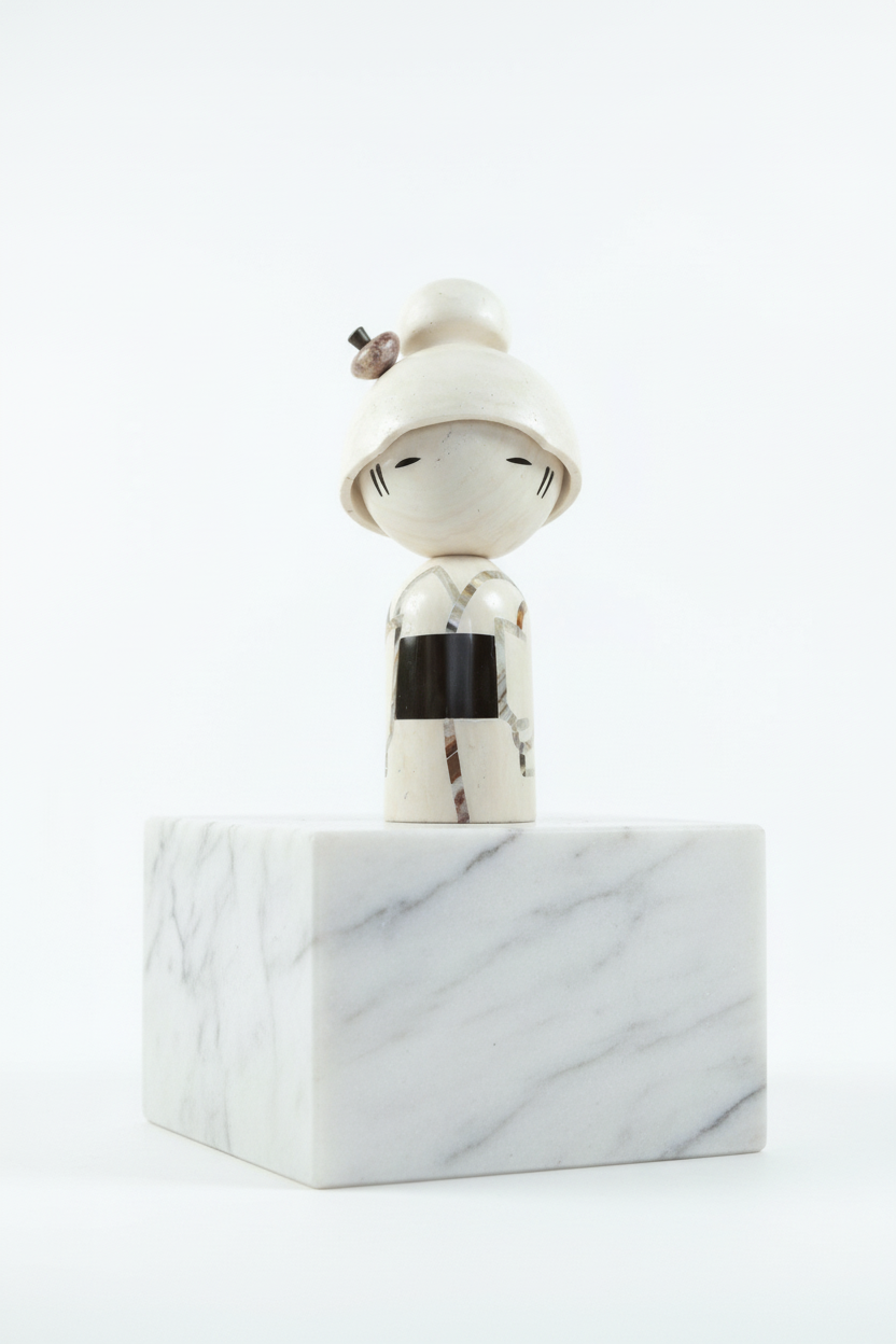 Kibou su marmo bianco - sfondo bianco puro