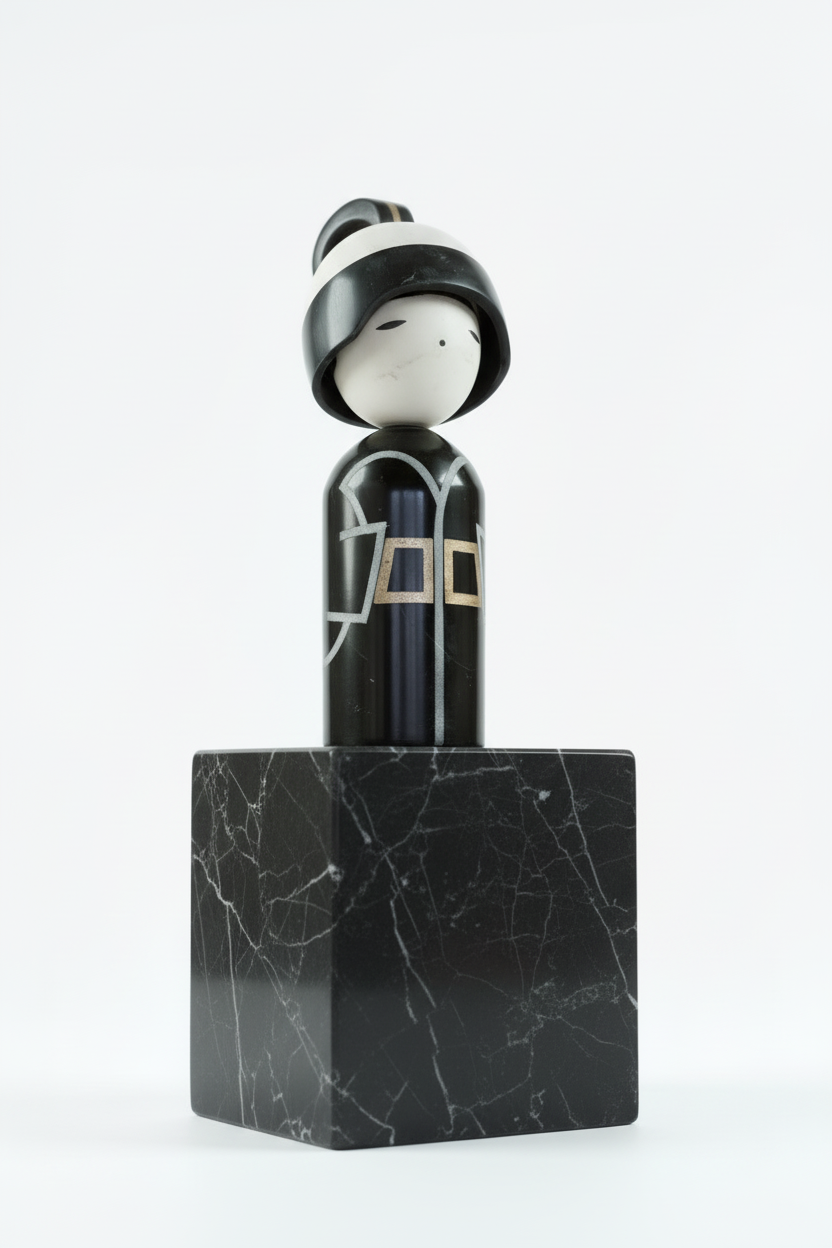 Kokeshi su marmo - angolo dal basso